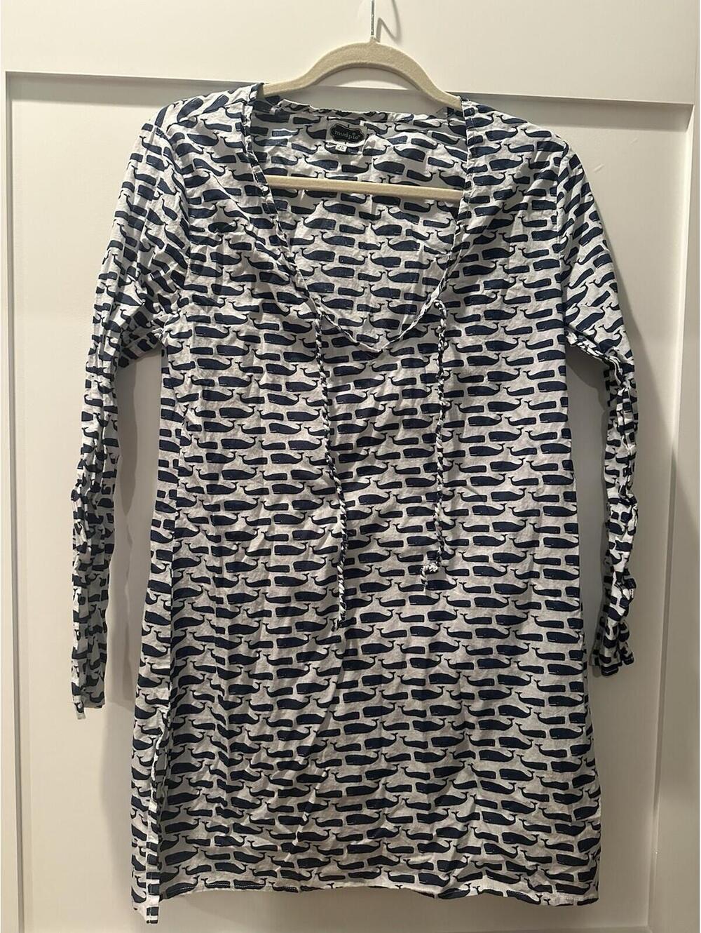 Women’s Mud Pie Whale Print Cover Up Size Medium